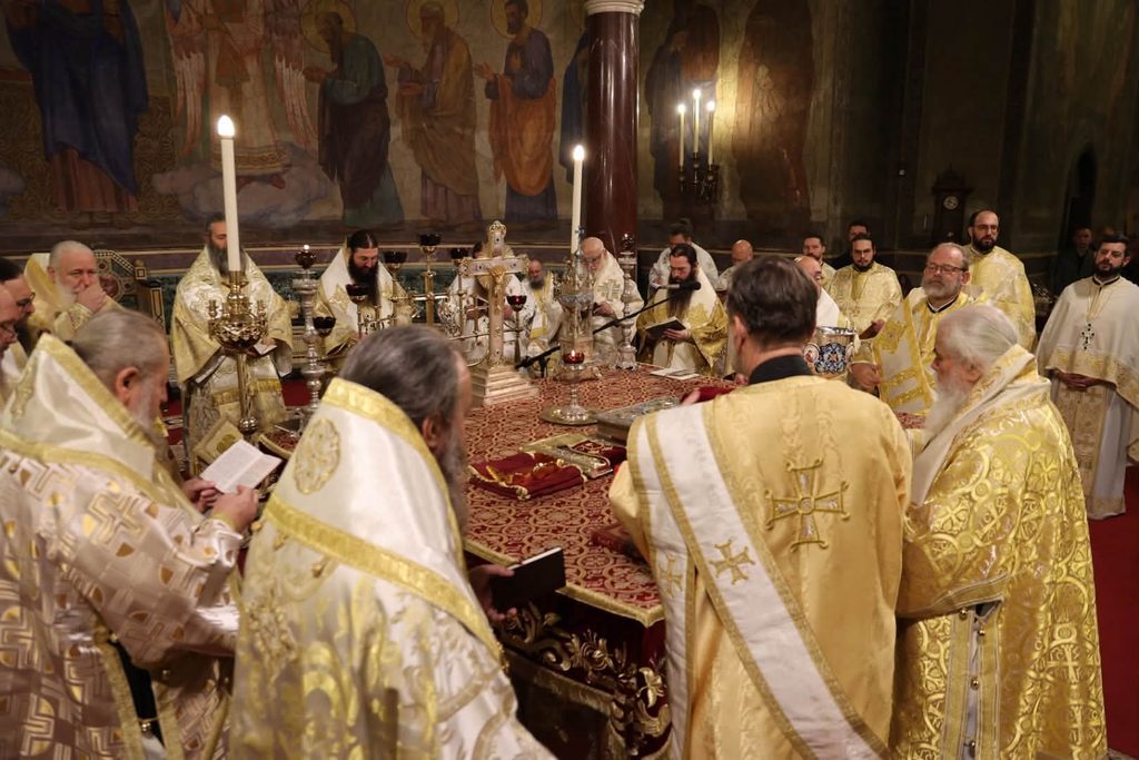 Патриарх Вартоломей и патриарх Даниил на тържествена света Литургия в Патриаршеската катедрала